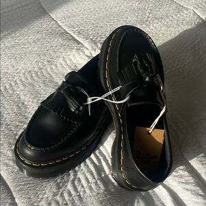 DR. MARTENS ADRIAN LEATHER PLATFORM TASSEL LOAFERS
